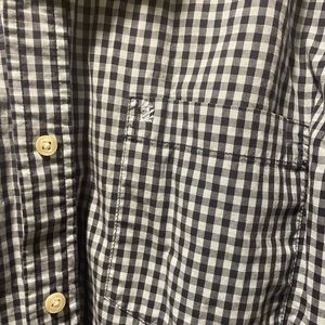 Izod Button Down Shirt, Men’s Large Blue & White Plaid. Long Sleeve.